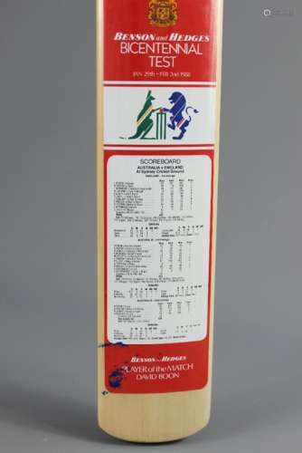 Cricket memorabilia - This lot includes a Benson & Hedges Bicentennial Test Cricket Bat signed by both teams together with a Sky Sports 1997 England vs Australia Cricket Bat signed by both teams