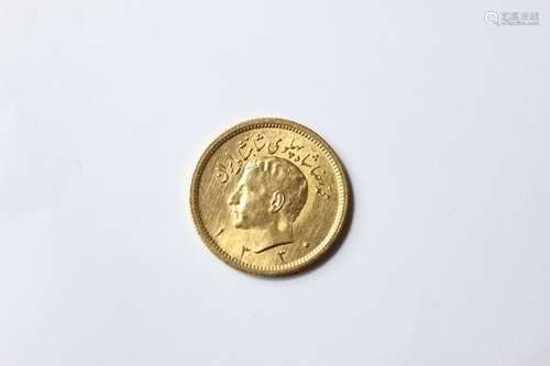 Iran One Pahlavi Solid Gold Coin, Mohammad Resa Pahlavi Shah era (1945-1979) , approx 8