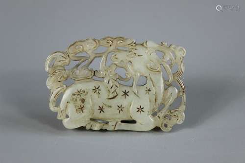 Antique Chinese White Jade Carving, approx 6