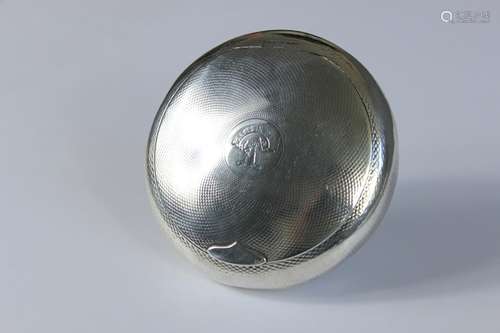 A Victorian Silver Circular Tobacco Box, Birmingham hallmark, mm RT, dated 1868, approx 104 gms