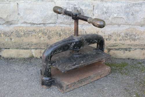 Antique Book Binder's Press; the press approx 38 x 26 x 40 cms