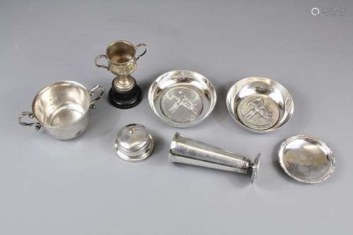 Miscellaneous Silver, including a trinket dish and cover approx 6 x 3