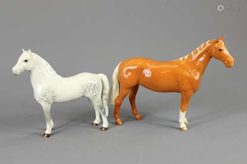 Two Beswick Equine Figures; the lot includes Beswick Welsh Pony approx 17 x 16 cms, together with a BeswIck Palomino Horse approx 22 x 17 cms