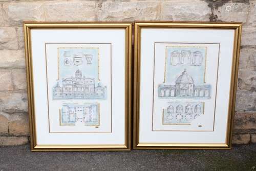 Kevin Blackham Two Architectural Drawings; the first depicting 