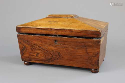 Antique Mahogany Sarcophagus Tea Caddy