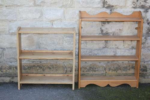 Two Vintage Pine Plate Racks