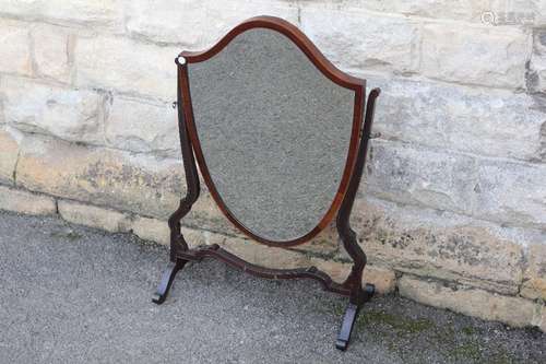 Antique Mahogany Shield-Form Dressing Table Mirror, approx 49 x 79 cms h