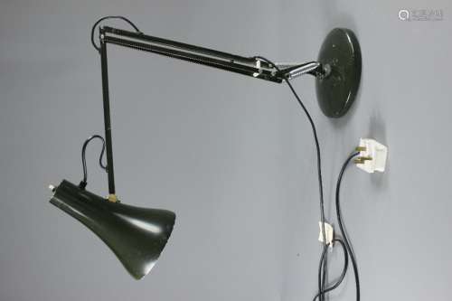 An Angle Poise Table Lamp, white enamel, 93 cms h
