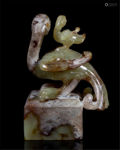 CHINESE NEPHRITE JADE BIRD OFFICIAL SEAL
