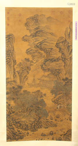 CHINESE SCROLL PAINTING OF MOUNTAIN VIEWS