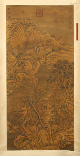 CHINESE SCROLL PAINTING OF MOUNTAIN VIEWS