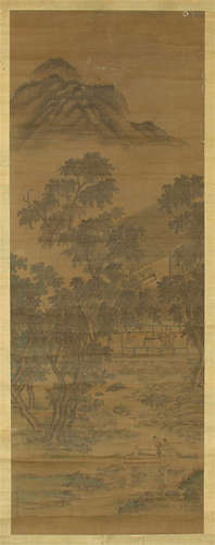 CHINESE SCROLL PAINTING OF MOUNTAIN VIEWS