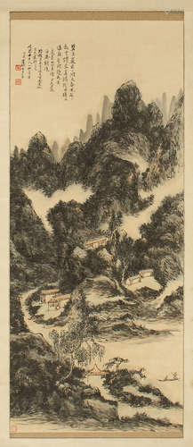 CHINESE SCROLL PAINTING OF MOUNTAIN VIEWS