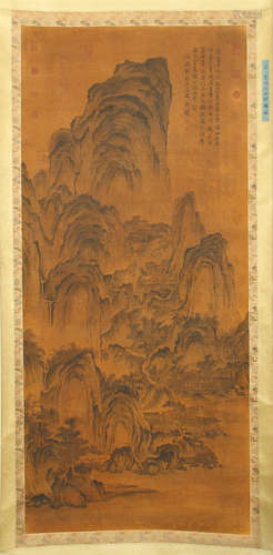 CHINESE SCROLL PAINTING OF MOUNTAIN VIEWS