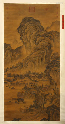 CHINESE SCROLL PAINTING OF MOUNTAIN VIEWS