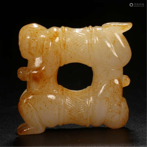 CHINESE ANCIENT JADE BAMBOO PLAQUE