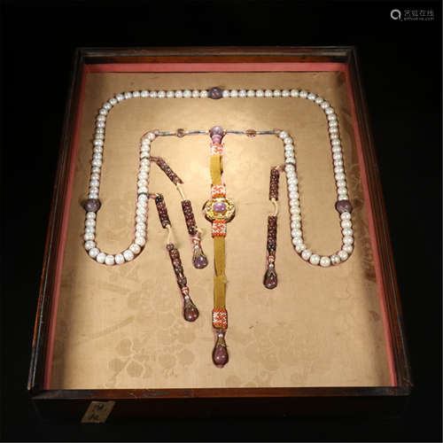 CHINESE PEARL BEAD CHAOZHU COURT NECKLACE