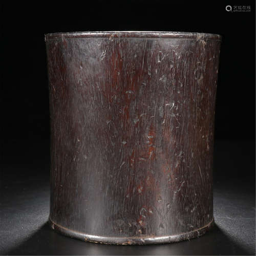 CHINESE HARDWOOD ZITAN BRUSH POT