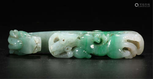 CHINESE JADEITE DRAGON BELT HOOK