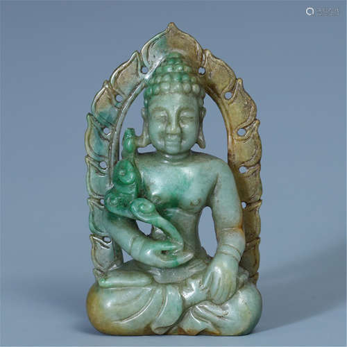 CHINESE JADEITE SEATED GUANYIN