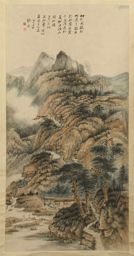 CHINESE SCROLL PAINTING OF MOUNTAIN VIEWS