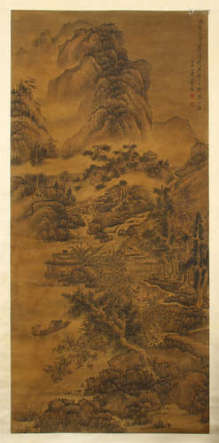 CHINESE SCROLL PAINTING OF MOUNTAIN VIEWS