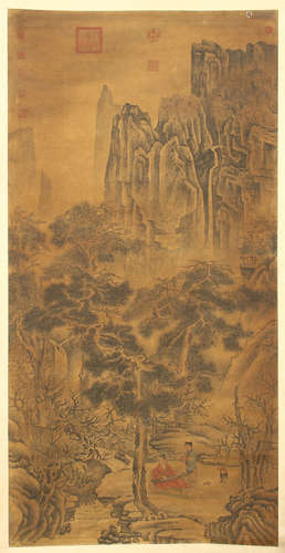 CHINESE SCROLL PAINTING OF MOUNTAIN VIEWS