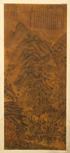 CHINESE SCROLL PAINTING OF MOUNTAIN VIEWS