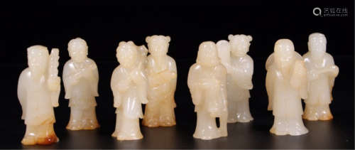 CHINESE JADE EIGHT IMMORTALS FIGURES TABLE ITEM