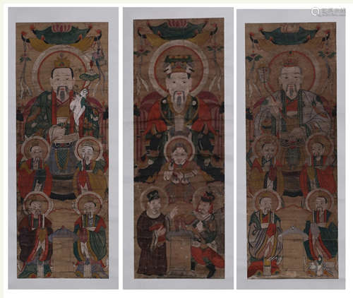 THREE CHINESE DAOIST PAINTINGS