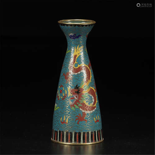 CHINESE CLOISONNE DRAGON FLOWER HOLDER