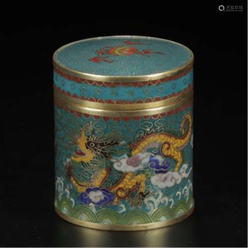 CHINESE CLOISONNE DRAGON LIDDED TEA POT