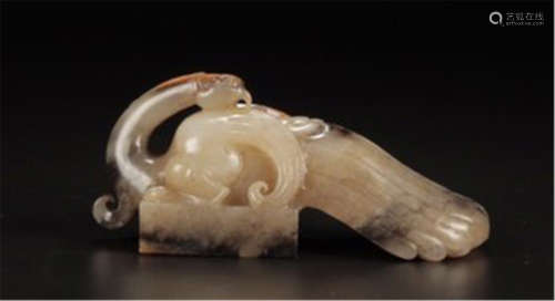 CHINESE NEPHRITE JADE PHOENIX SEAL