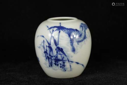 A Chinese Blue and White Porcelain Water Pot