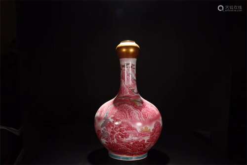 A Chinese Famille-Rose Porcelain Vase