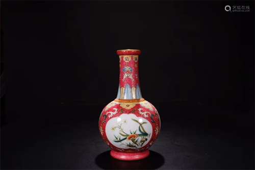 A Chinese Famille-Rose Porcelain Vase