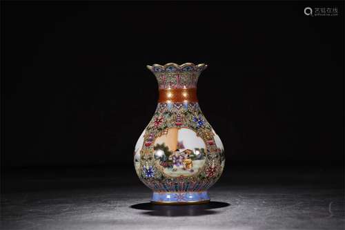 A Chinese Famille-Rose Porcelain Vase