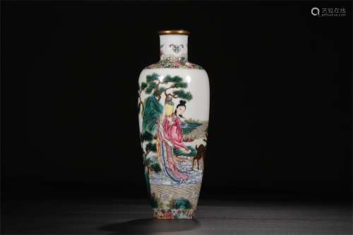 A Chinese Famille-Rose Porcelain Vase