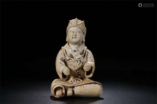 A Chinese Hutian-Type Glazed Porcelain Figure