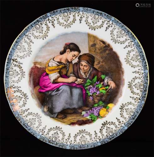 A British Color Glazed Porcelain Plate