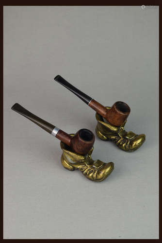 A Pair of British Gilt Bronze Pipe