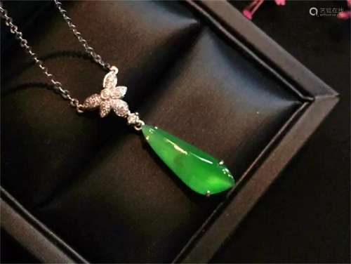 A Chinese Carved Jadeite Necklace