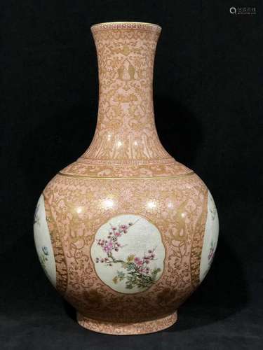 A Chinese Famille-Rose Porcelain Vase