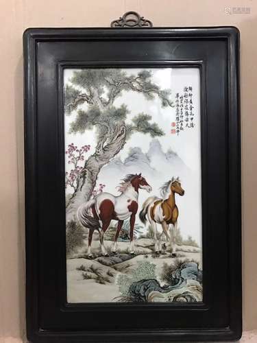 A Chinese Famille-Rose Porcelain Plaque