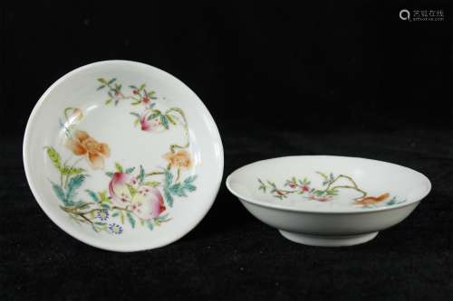 A Pair of Chinese Famille-Rose Porcelain Plates