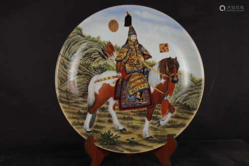 A Chinese Enamel Glazed Porcelain Plate