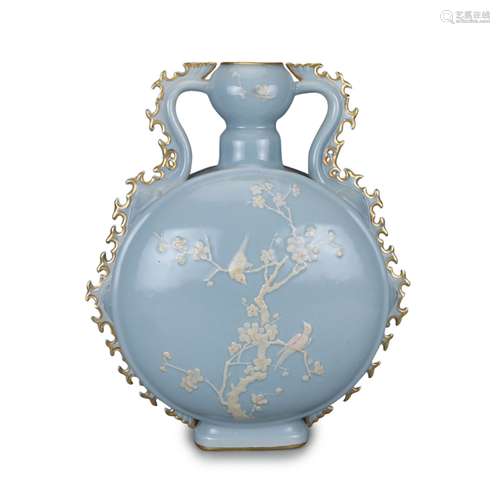 A Chinese Blue Glazed Porcelain Vase