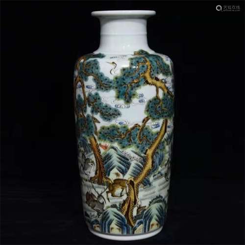 A Chinese Famille-Rose Porcelain Vase