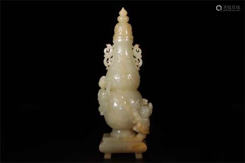 A Chinese Carved Jade Vase