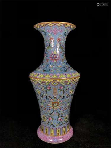 A Chinese Famille-Rose Porcelain Vase